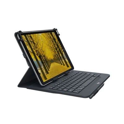 Immagine di Logitech Universal Folio cover iPad o Tablet Con Tastiera Bluetooth Wireless, Apple, ‎Android, Windows da 9 10 pollici, Facile Configurazione, Durata Batteria 2 anni,Layout ‎Italiano QWERTY Nero