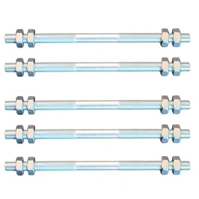 Immagine di 5 pezzi barra filettata M6 destra filettatura sinistra 160 mm + 20 dadi.