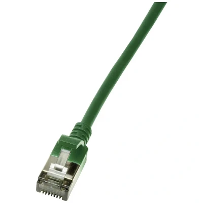 Immagine di LogiLink CQ9015S RJ45 cavo di rete, patch CAT 6A U/FTP 0.30 m Verde estremamente sottile, Ritardante fiamma, Flessibile, Schermatura a fogli, Privo