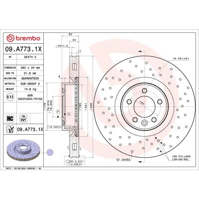 Immagine di BREMBO Disco freno LAND ROVER: Range Rover Sport, 4 09.A773.1X Dischi freno, dei freni
