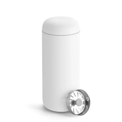 Immagine di Fellow Carter Move tazza da viaggio con isolamento sottovuoto in acciaio inox per caffè e tè, interno ceramica paraspruzzi, colore: bianco opaco, 453,6 ml