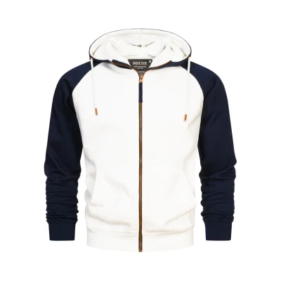 Immagine di Indicode Jeans Inpulko Felpa con zip, Uomo, Taglia: Medium, Offwhite