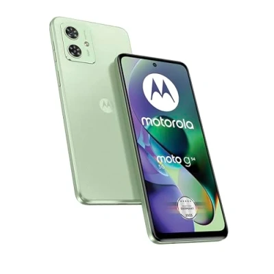 Immagine di Motorola Moto G54 5G (display FHD da 6,5 pollici, doppia fotocamera 50 MP, 8/256 GB, 5000 mAh, Android 13), verde menta + adattatore auto [esclusiva su Amazon]