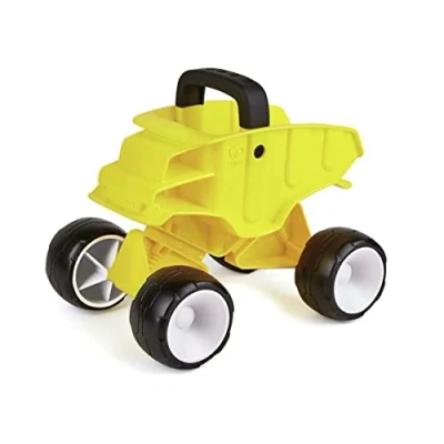 Immagine di Hape Autocarro Giallo con cassone Ribaltabile e Ruote indipendenti Camion da Spiaggia per Gioco all’Aperto Bambini/e dai 12 Mesi