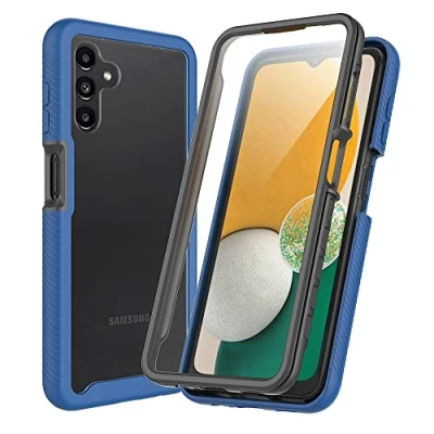 Immagine di XINNI Cover per Samsung Galaxy A04S(A13 5G), Protezione Schermo Integrata 360 Gradi Antiurto Custodia, Rugged Doppia Faccia Bumper Trasparente Full Guscio Fronte Retro Case, Blu Scuro