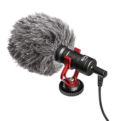 Immagine di Boya by MM1 microfono per fotocamera, compatto universale con ammortizzatore professionale a condensatore DSLR, videocamera, iPhone, smartphone Android, Mac, tablet