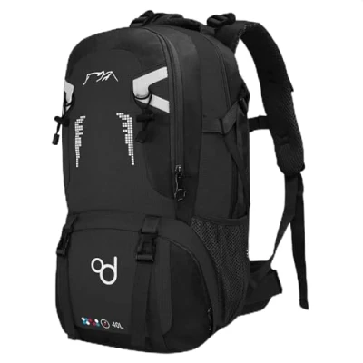 Immagine di OcioDual Zaino 40L, Rosso, Borsa da Viaggio Resistente all&#039;Acqua con Svariati Compartimenti, Cerniere, Manici Imbottiti e Cinghie di Sicurezza Regolabili per Hiking, Trekking