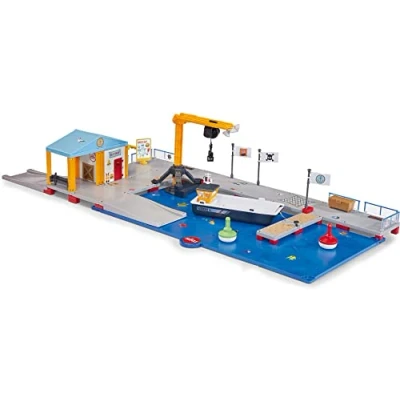 Immagine di siku 5512, Molo di attracco, Plastica, Multicolore, Combinazione 2 piattaforme, Imbarcazione servizio, Boe, Snack Bar, Pontile, Gru, Facile da assemblare