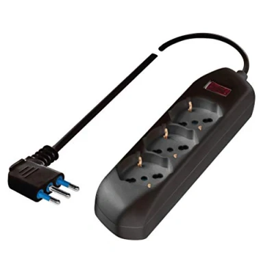 Immagine di Poly Pool PP2513.2 Presa Multipla Multisize con 3 Prese Pluristandard, 1.5 m Cavo e Interruttore di Sicurezza, Nero