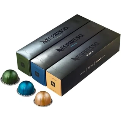 Immagine di Assortimento di capsule caffè Nespresso Vertuoline I più venduti: 1 confezione Stormio, Odacio e Melozio per un totale 30