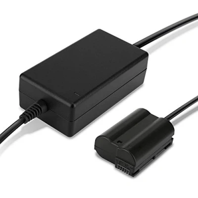Immagine di subtel® Alimentatore EH 5 + EP 5B, 5a 5b 5c compatibile con Nikon 1 V1, D500, D600 D610 ca. 3,5m DC Coupler accu Adattatore, Alimentazione da corrente di rete Accoppiatore CC, dummy battery