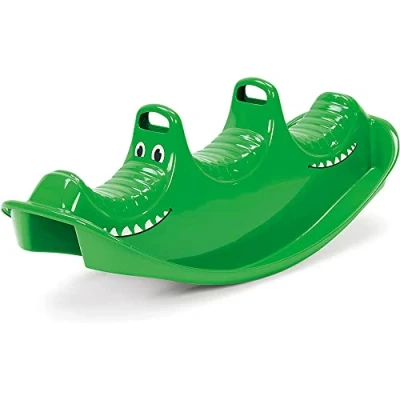 Immagine di Dantoy Dondolo Bambini 3 Persone e Altalena Giochi da Esterno per Plastica Resistente con Posti 2 Anni Regalo Bimba Made in Denmark Coccodrillo Verde