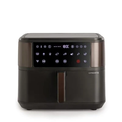 Immagine di CREATE/FRYER AIR DUAL/Friggitrice senza olio 10 L Con divisorio/Capacità 7 8 porzioni, Pannello di controllo touch multifunzionale, divisorio per alimenti, programmi preinstallati, 2400W