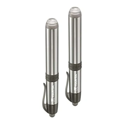 Immagine di Varta lampada diagnostica a LED, confezione doppia, con 1 batteria AAA, Pen Light, per pupille, estremamente sottile e leggera, torcia uso in ospedale, studio medico