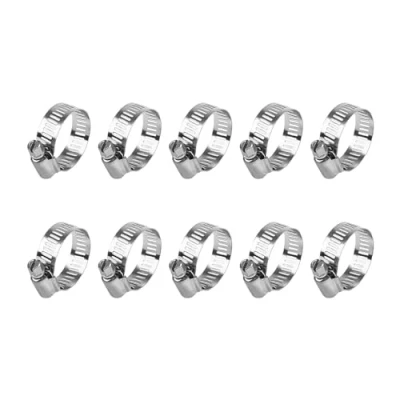 Immagine di Set di Fascette stringitubo in acciaio inox,Fascette regolabili,Acciaio Inox, Tubazioni Fissaggio, clip per tubo robusto e resistente alla ruggine, 6 12mm, 10 pezzi.