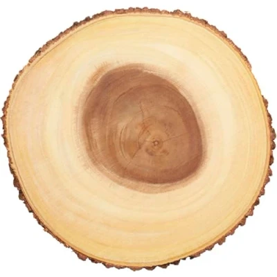 Immagine di Artesà Tagliere di Formaggio a Tronco Legno, Piatto da portata per Torte, Dessert, Pranzi e Buffet, 30cm (11.8&quot;)