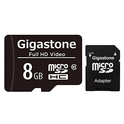 Immagine di GIGASTONE 8GB Scheda di Memoria micro con Adattatore SD, Velocità fino a 80 MB/s, compatibile camera, tavoletta A1 C10 U1 MicroSDHC