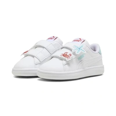 Immagine di PUMA Smash 3.0 Distintivi V Inf, Scarpe da Ginnastica Bimba 0 24, White Safe Lake Red Fire, 26 EU
