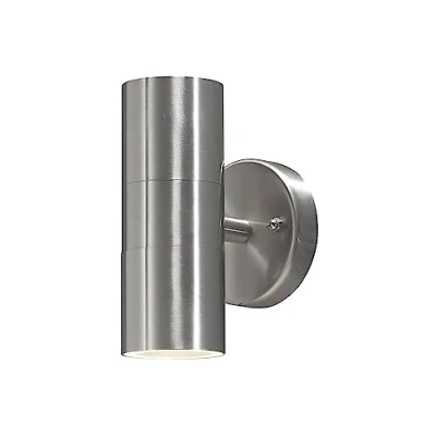 Immagine di Konstsmide 7571 000 Modena Lampada da Parete, BxPxH 6x9x17 cm, 2 x 35 W, IP44, in Acciaio Inox