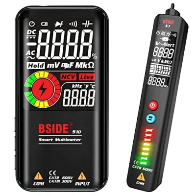 Immagine di Multimetro Digitale Intelligente e Penna Rilevatore di Tensione con Grande Schermo a Colori Kit Tester Elettricista Automatico BSIDE S10 X1 Set Multifunzionale per Fili Elettrici