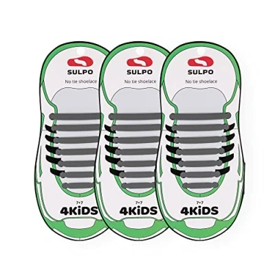 Immagine di SULPO Set di 3 Paia Lacci senza legatura, elastici in silicone per scarpe fiocchi gomma donne, uomini e bambini