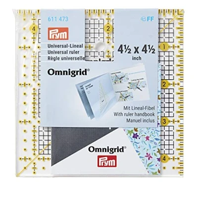 Immagine di Prym Universal Lineal 4,5 x inch Omnigrid Ruler, Transparent, Black, Yellow