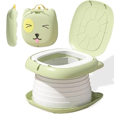 Immagine di Sedile WC per Bambini, Pieghevole Vasino da Viaggio Portatile, in Campeggio o uso Domestico con Borsa di Riserva usa e Getta