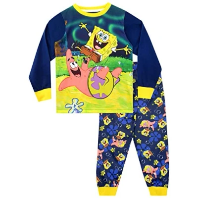 Immagine di SpongeBob Squarepants Pigiama a Maniche Lunghe per Ragazzi Blu 3 4 Anni