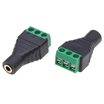 Immagine di Techly 363456 Adattatore Audio 3.5 mm Stereo Femmina Terminal Block 3 Pin Nero/Verde