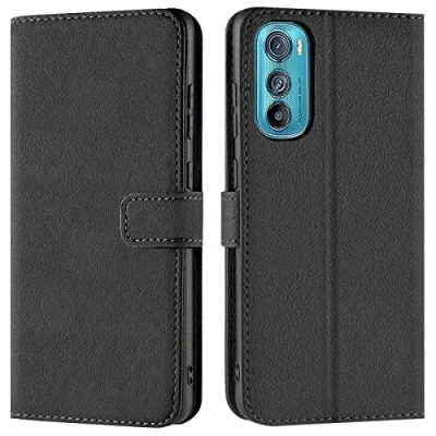 Immagine di Verco custodia per Motorola Edge 30, Case 30 Cover PU Pelle Portafoglio Protettiva, Nero