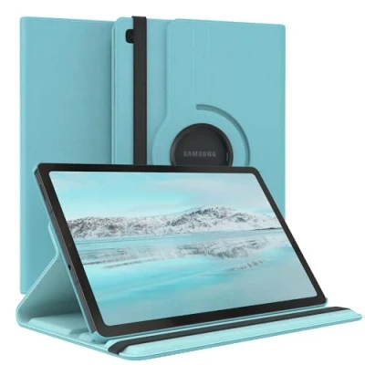 Immagine di EAZY Case Custodia per tablet Samsung Galaxy Tab S6 Lite Cover protettiva 10,4 pollici Smart Rotation stare in piedi 360 girevole con funzione di supporto, similpelle Inferno Blu