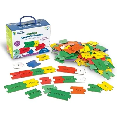 Immagine di Learning Resources Puzzle delle Frasi Skill Builders, 112 Pezzi, dai 5 Anni in avanti, Parole, Lettere, Competenze linguistiche, sulle