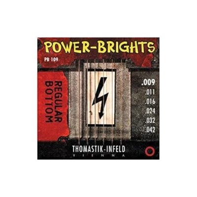 Immagine di Thomastik Corde per chitarra elettrica Power Brights Series Regular Bottomset PB109 Light .009 .042w