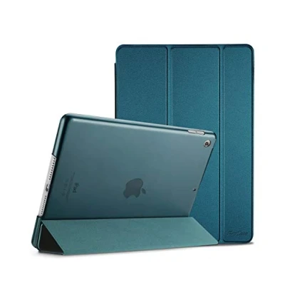 Immagine di ProCase Cover per iPad 9 2021/8 2020/7 2019/iPad 10.2 Custodia[A2602 A2603 A2604 A2605 A2270 A2428 A2429 A2430 A2197 A2198 A2200], Smart Sottile Leggero Traslucida Smerigliata Teal