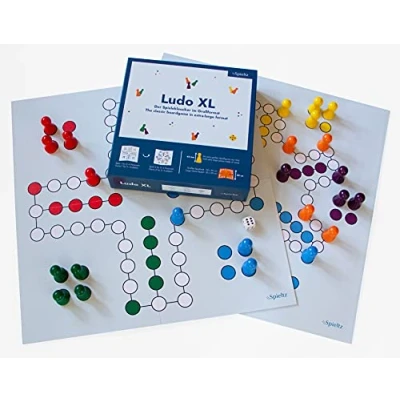 Immagine di Spieltz Ludo Game XL Gioco da Tavolo Ludo/Non T&#039;Arrabbiare, extra grande, Pezzi di et Dadi giganti