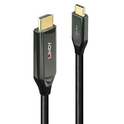 Immagine di LINDY USB C® Cavo adattatore Spina C®, HDMI A 1.00 m Nero 43367 UHD 8K;