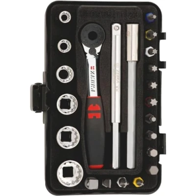 Immagine di Würth 096511 23 Assortimento Chiavi a Bussola multiprofilo 1/4&quot; Mini, Nero