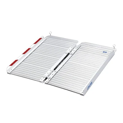 Immagine di LIEKUMM Rampa per Sedia a Rotelle, 60Lx72W Rampe Disabili, Capacità 300KG Pieghevole in alluminio sedie rotelle gradini, scale, handicap, porte