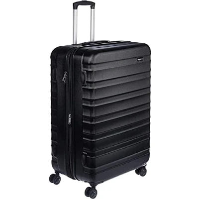 Immagine di Amazon Basics Valigia Trolley rigido con rotelle girevoli, 78 cm, Nero