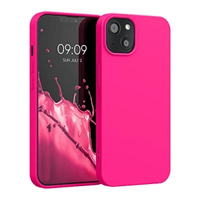 Immagine di kwmobile Custodia Compatibile con Apple iPhone 13 Cover Back Case per Smartphone in Silicone TPU Protezione Gommata rosa shocking