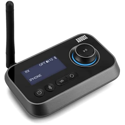 Immagine di Trasmettitore audio Bluetooth 5.0 ricevitore 2 in 1 per TV PC, cuffie HiFi altoparlante August MR280 adattatore con bypass Low Latency Multipoint controllo volume ottico RCA 3.5 Aux USB C
