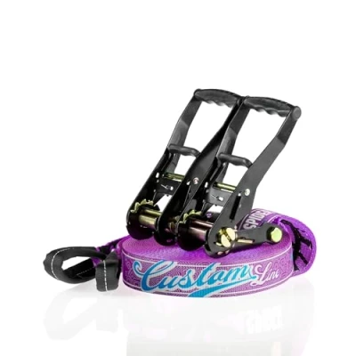 Immagine di SPIDER Slackline TKSA3 Kit Custom Materiale alta qualità per slackliners esperti o alle prime esperienze con equilibrismo Set completo fettuccia Lunghezza 25m 2xCricchetti