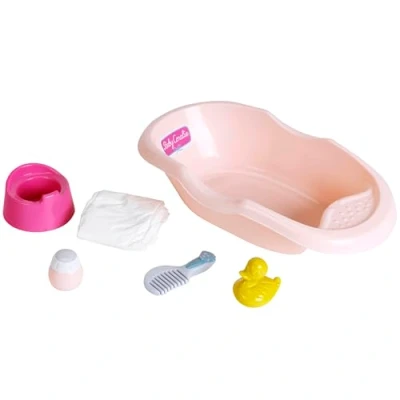 Immagine di Theo Klein 1678 Vasca da Bagno Baby Coralie con Accessori per il e la Cura, una Simpatica Paperella di Gomma, Giocattoli Bambini dai 3 Anni in su