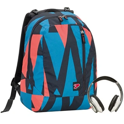 Immagine di seven Zaino THE DOUBLE OUTLINE Blue cuffie stereo con grafica abbinata incluse! 2 zaini in 1 REVERSIBILE