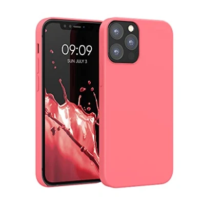 Immagine di kwmobile Custodia Compatibile con Apple iPhone 12 / Pro Cover Back Case per Smartphone in Silicone TPU Protezione Gommata corallo fluorescente
