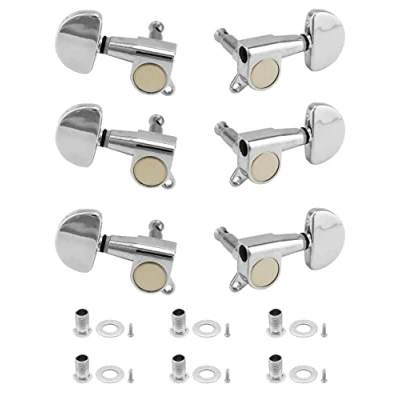 Immagine di QWORK 6PCS 3L3R meccaniche chitarra acustica, piroli per chitarre elettriche o acustiche, argento elettrolitico