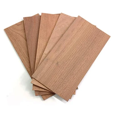 Immagine di wodewa Set di 5 impiallacciature in legno da 4 mm, 15 x 14 cm, vero mogano, per fai te e modellismo