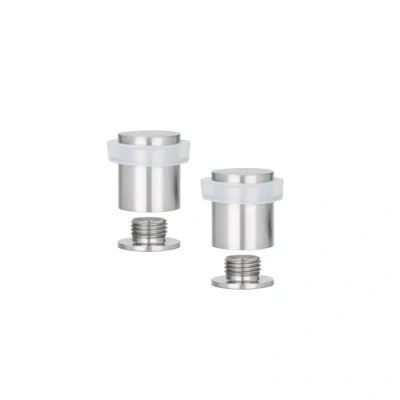 Immagine di EVI Herrajes Pack con 2 Fermaporte 20 x 25 mm Base filettata Gomma Bianca Acciaio Inox Compresi vite + tassello di fissaggio Mod. I 181 BCB