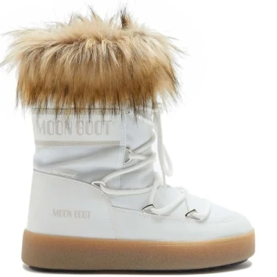 Immagine di Moon Boot Ltrack Monaco Low WP 24500600 Stivali invernali da donna con pelliccia sintetica, bianco, 40 EU