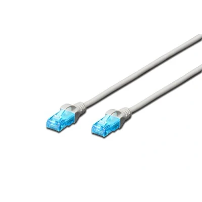 Immagine di Digitus DK 1512 030 RJ45 cavo di rete, patch CAT 5e U/UTP 3.00 m Grigio 1 pz.